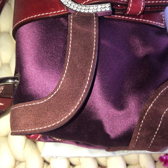 Coach Satin Mini Top Handle Leather Bag with Pave Crystals - Picture 10 of 10